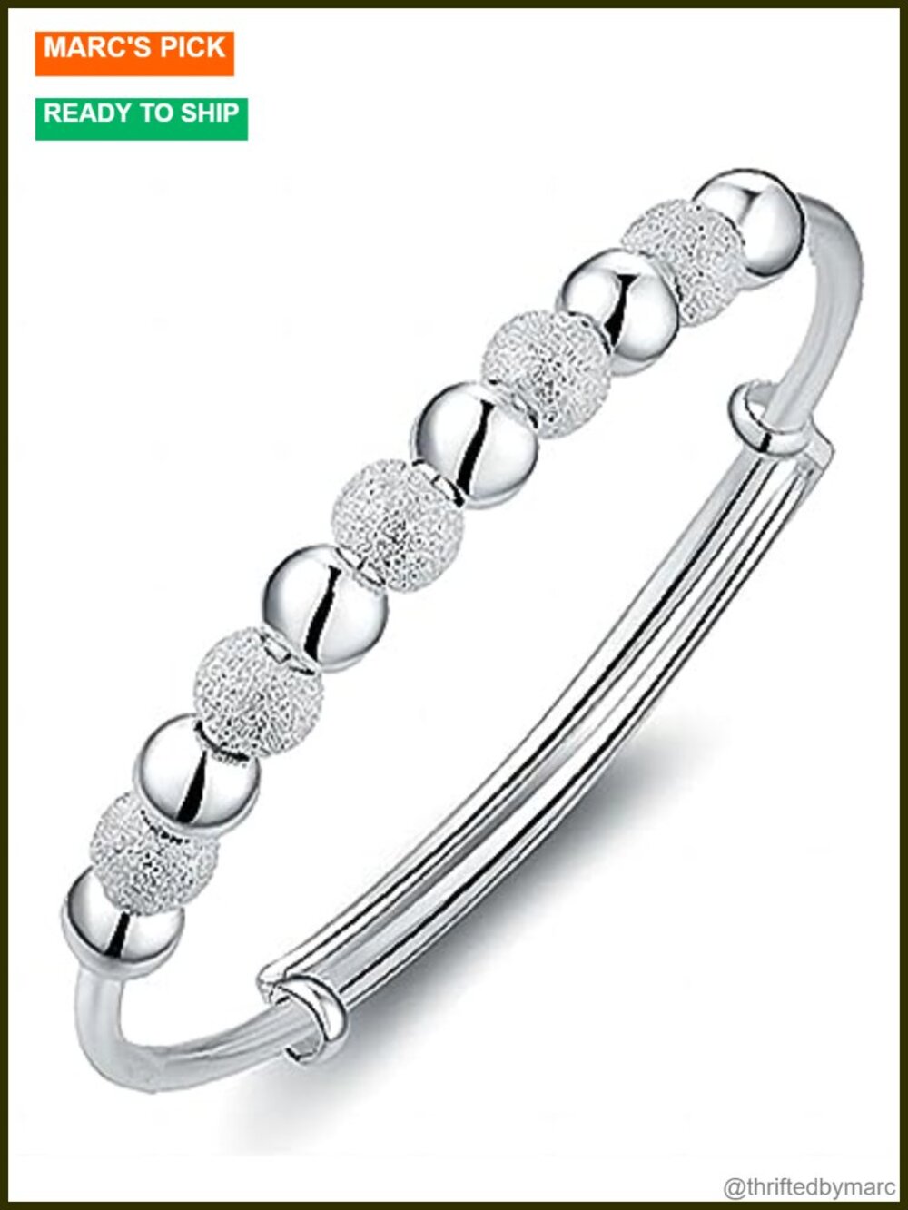 S925 Sterling Silver Bangle Bracelet Adjustable Elegant Gift for Women